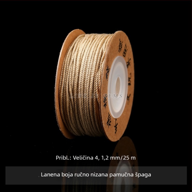 Jingde Jewelry tibetanskog stila ručno uvijani pamuk konac za narukvicu, DIY nakit, pleteni konac s resicama, otporan na habanje
