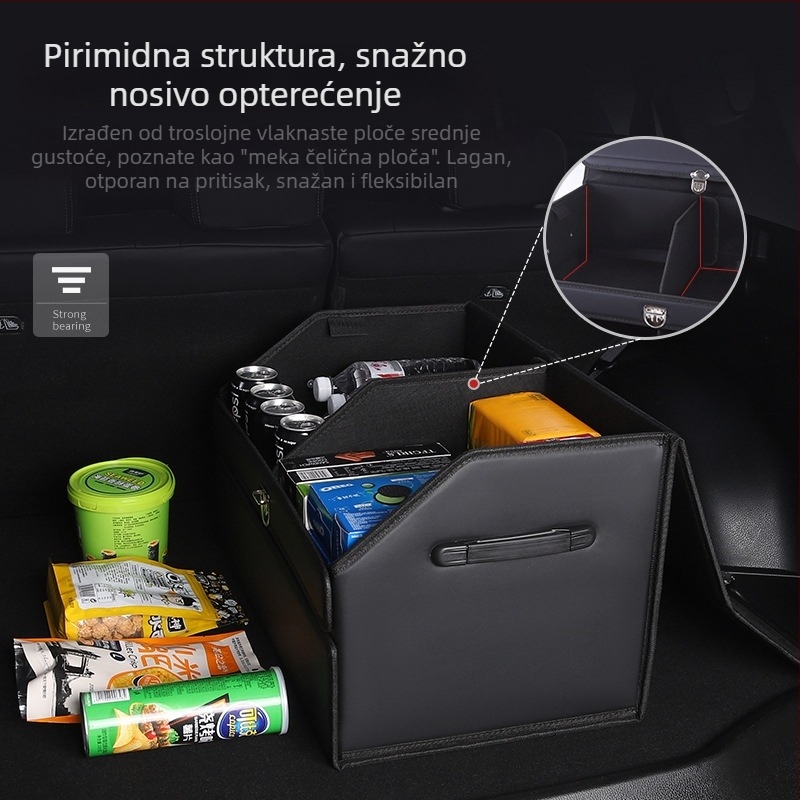 Dvostruko složena kutija za prtljažnik automobila – unutarnji organizator
