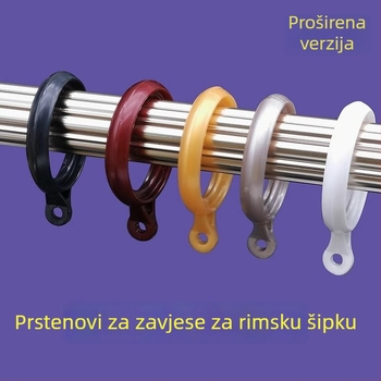 Set zavjesnih prstena s kukama i visećim prstenima za rimski štap