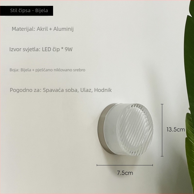 Nordijska zidna lampa za spavaću sobu, hodnik i dnevni boravak s rešetkastim dizajnom, moderni minimalistički stil, kreativna LED zidna svjetiljka