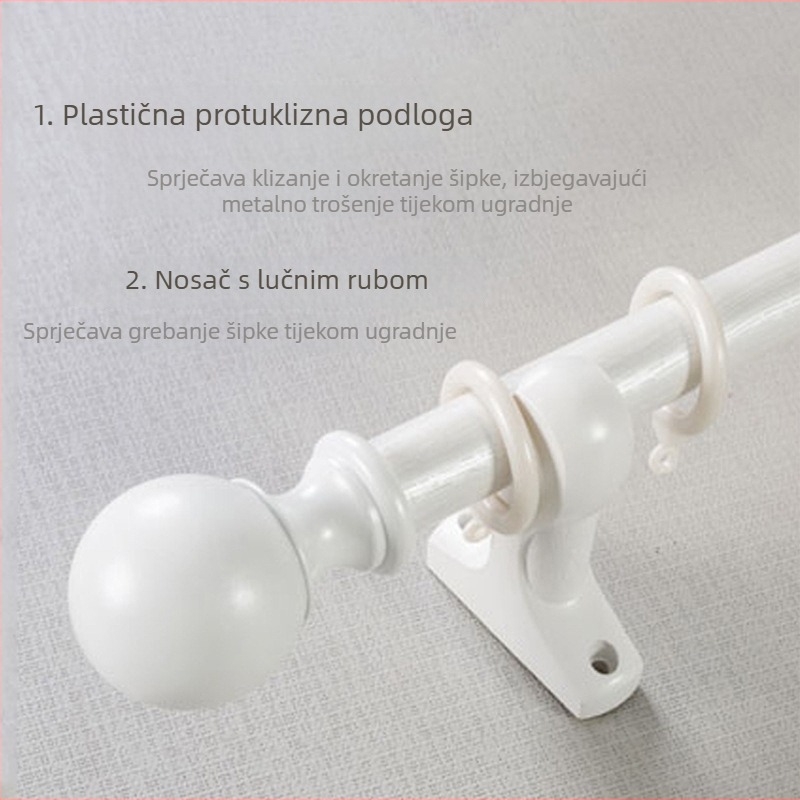 Rimska šipka za zavjese od aluminijske legure, ojačana, jednoručna ili dvostruka, tiho klizanje tračnica