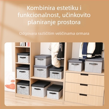 Sklopiva kutija za odlaganje odjeće s poklopcem – organizator odjeće i donjeg rublja