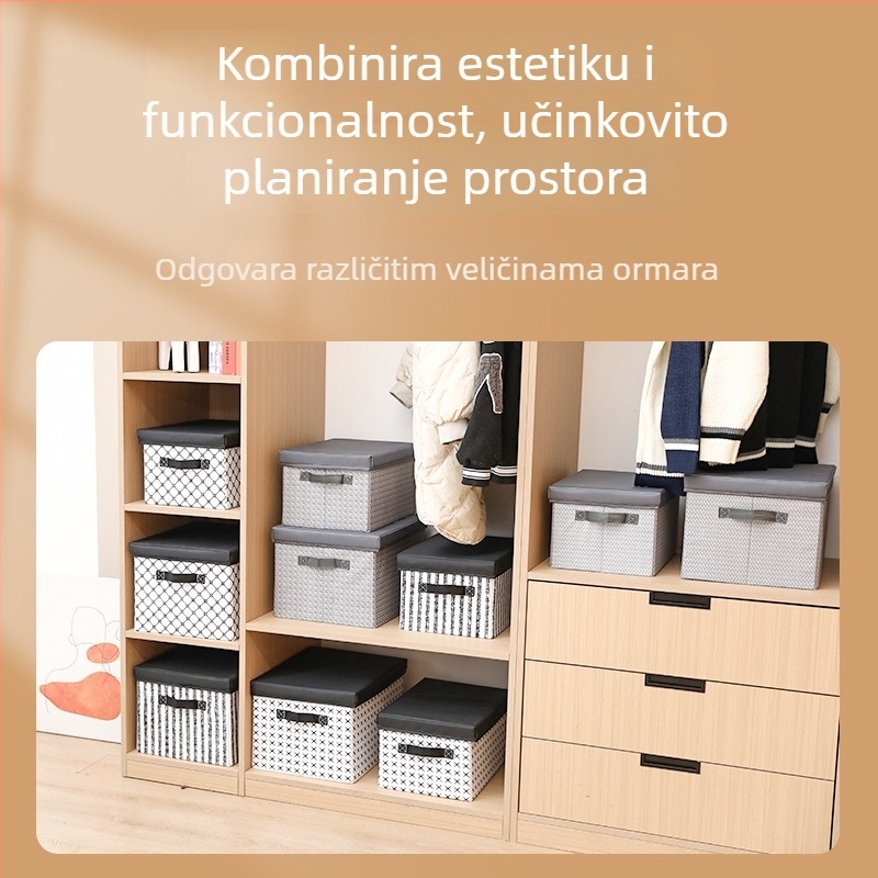 Sklopiva kutija za odlaganje odjeće s poklopcem – organizator odjeće i donjeg rublja