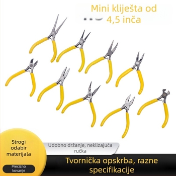 Mini kliješta 4,5 inča, ručna izrada: kliješta s igličastim nosom, dijagonalna kliješta i kliješta za nakit