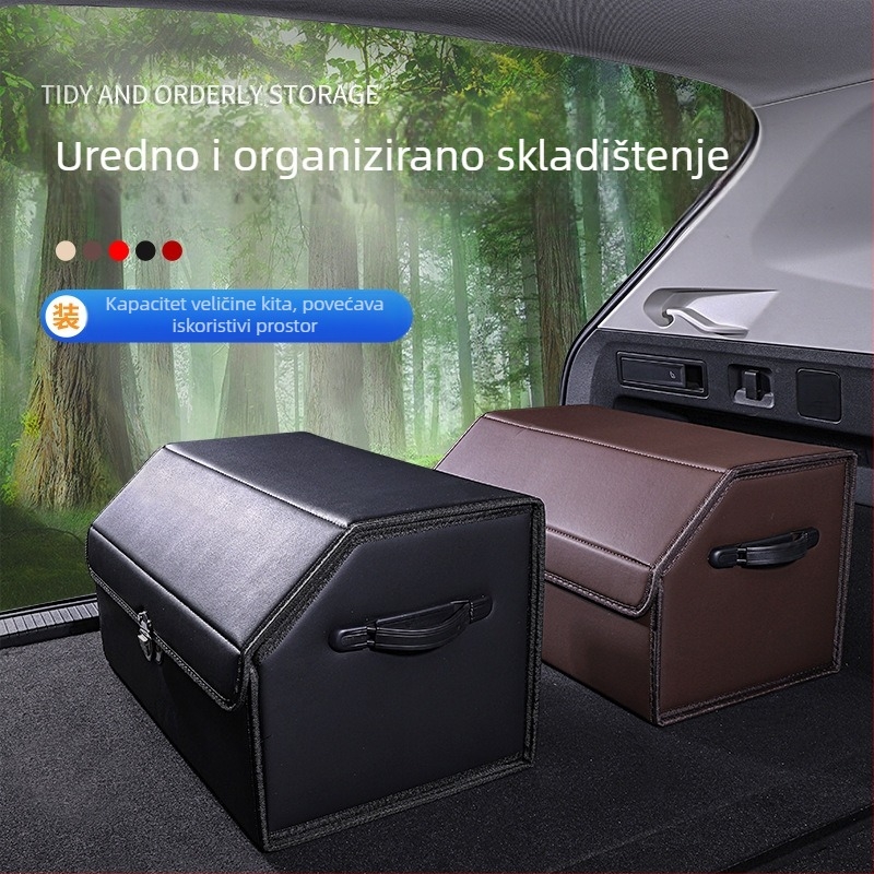 Sklopiva kožna kutija za prtljažni prostor automobila s ljepilnom podlogom