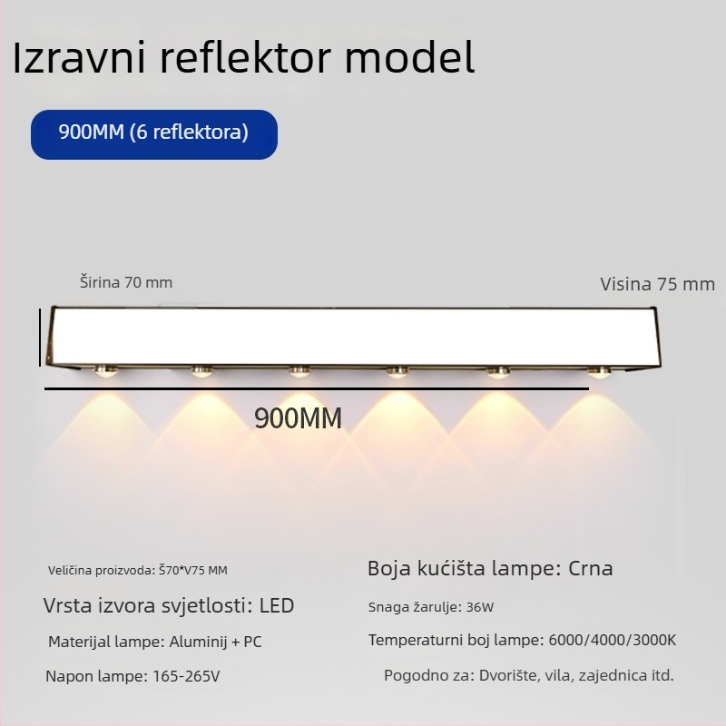 Vanjska vodootporna zidna svjetiljka za dvorište i vrt, zidno osvjetljenje za hodnik i balkon