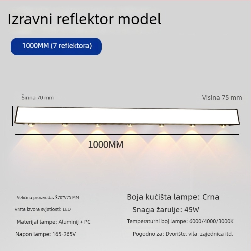 Vanjska vodootporna zidna svjetiljka za dvorište i vrt, zidno osvjetljenje za hodnik i balkon