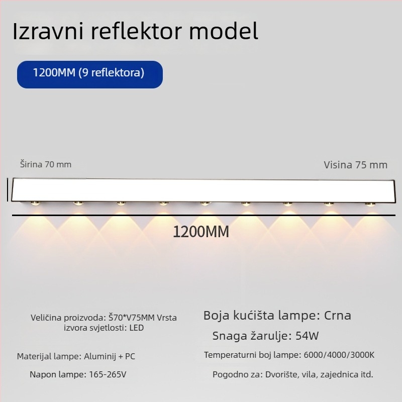 Vanjska vodootporna zidna svjetiljka za dvorište i vrt, zidno osvjetljenje za hodnik i balkon
