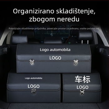 Kožna sklopiva kutija za skladištenje u prtljažniku automobila – univerzalni organizator s drškom