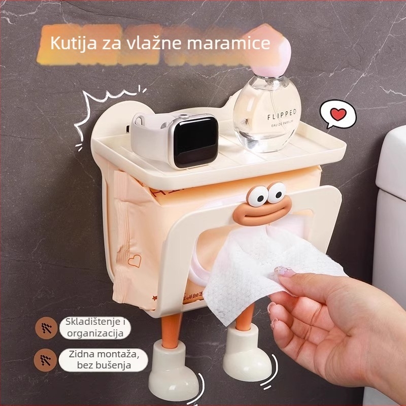 Zidna kutija za mokre maramice, bez bušenja, višenamjenska za kupaonicu i kuhinju