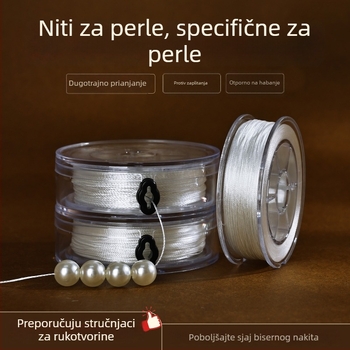 Konc za nanizavanje perli – tanak, otporan crveni ahat konac za DIY nakit