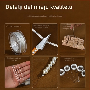 Konc za nanizavanje perli – tanak, otporan crveni ahat konac za DIY nakit
