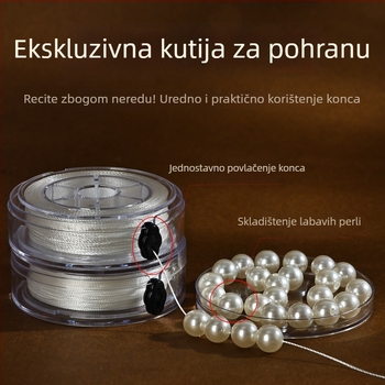 Konc za nanizavanje perli – tanak, otporan crveni ahat konac za DIY nakit