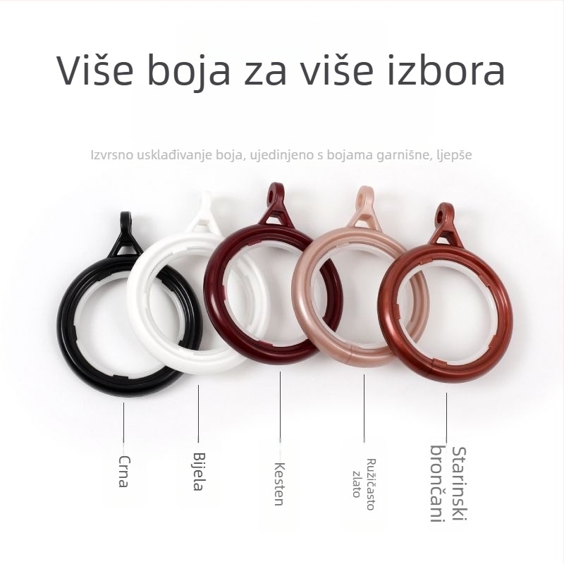 Zavjesni prsten, Okrugli prsten s kopčom, Prsten za povlačenje šipke, Kukica za zavjese, Prsten s kukom, Rimski prsten, Zavjesni prsten