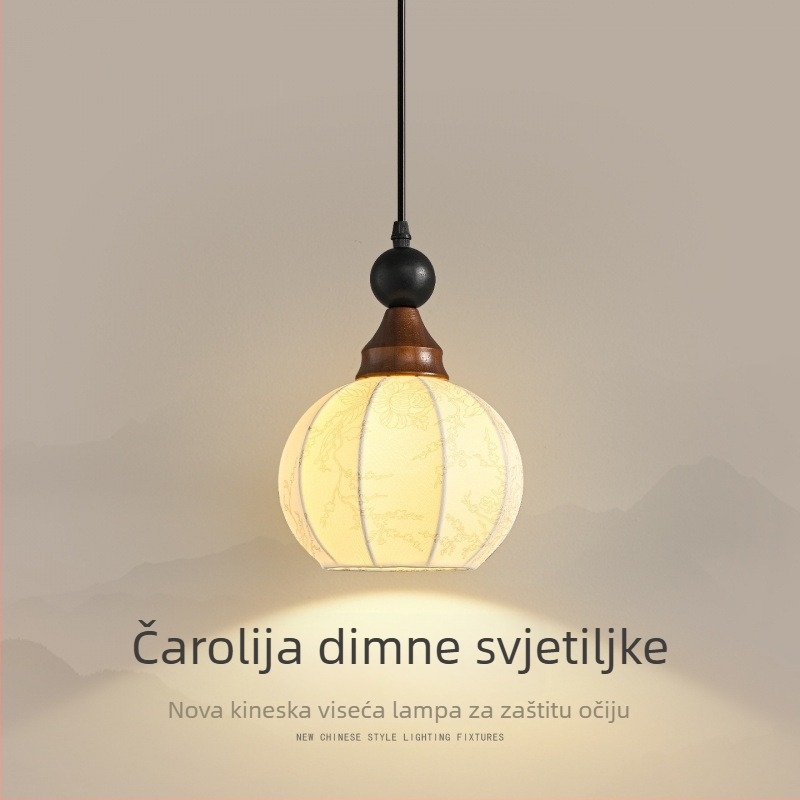 Novo kinesko stil noćno svjetlo s visećim dizajnom za spavaću sobu, estetika Song dinastije, vintage Zen stil, viseće svjetlo za zid u dnevnom boravku.