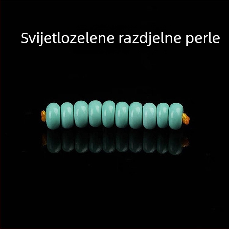 Tirkizne odvojne perle za DIY nakit – Bodhi perle s motivom zmaja, magnezit/porcelan, mala veličina
