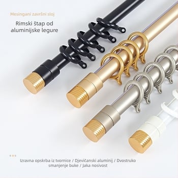 Rimska šipka od aluminijske legure s integriranim vodilom, debeli vodilni tračnik, tih rad, lagani luksuz