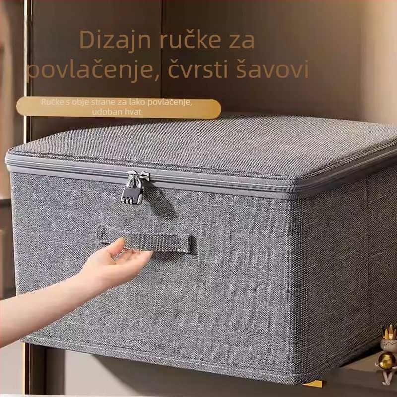 Kationička kutija za skladištenje s poklopcem – otporna na vlagu, sklopiva, velika zapremina za odjeću i deke