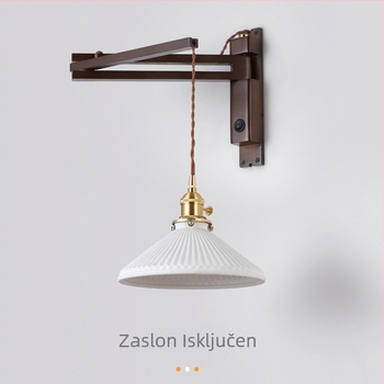 Zidna lampa za spavaću sobu i radni prostor sa sklopnim podesivim ramenom, LED, novi kineski stil