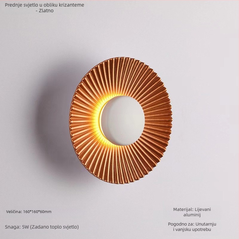 Zidna svjetiljka u obliku krizanteme za unutarnju i vanjsku upotrebu, aluminijsko kućište, IP65, 2 LED, 12W, 3000K/4000K/6000K