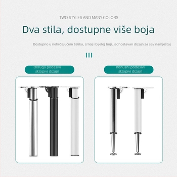 Teški sklopivi nogari stola, teleskopni, podesivi za bar, ormarić, blagovaonski stol i pisaći stol