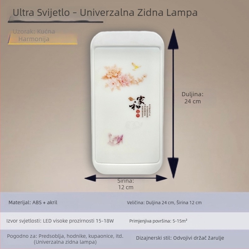 Stenska LED lampa za stubište i hodnik, vodootporna, minimalistički dizajn, za unutarnju i vanjsku uporabu