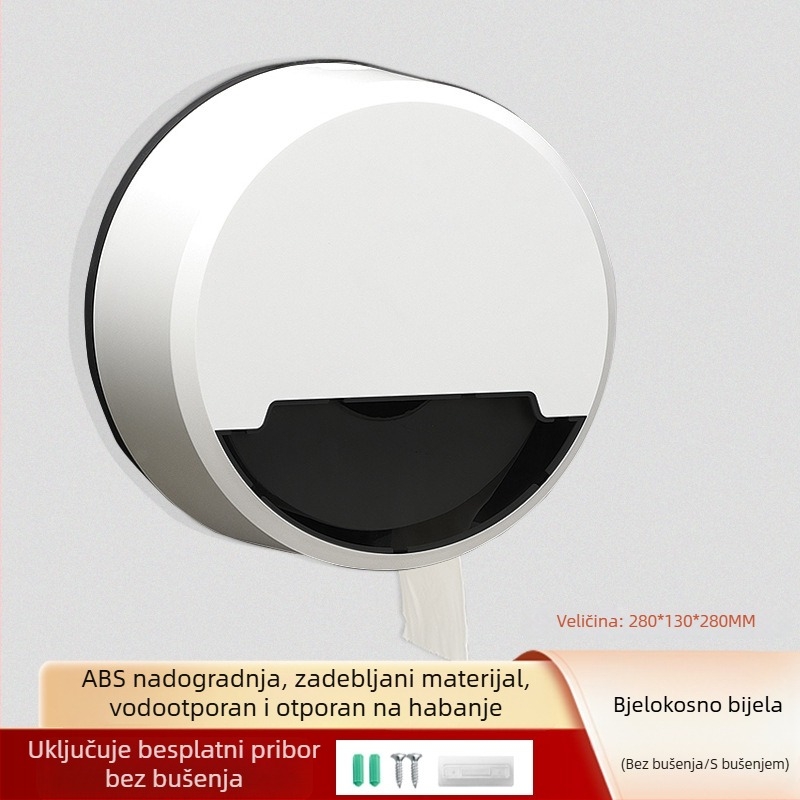 Zidni držač za velike role toaletnog papira, pogodan za kupaonice i hotele
