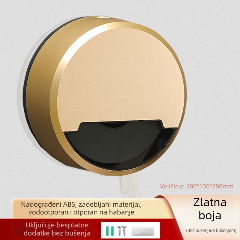 Zidni držač za velike role toaletnog papira, pogodan za kupaonice i hotele