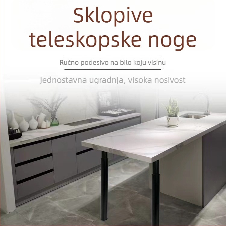 Podešavajuće sklopive noge bar stola, baza za nogu i nosač stupa, teleskopske noge, kovano željezo