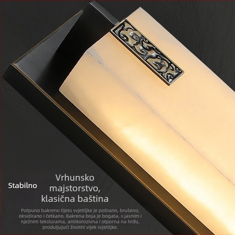 Stenska lampa od bakra s imitacijom mramora za hodnik i stubište, minimalistički dugi panel, kineski stil za dnevni boravak i pozadinu TV