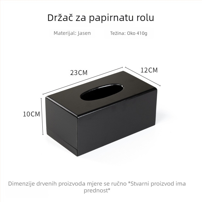 Kutija za maramice od crnog oraha sjeverne Amerike, stolna kutija za papirnate ubruse za restorane i hotela, ručna izrada, lagani luksuz