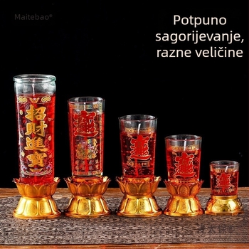 Domaće svijeće za Buda, kristalne svijeće, otporne na vjetar novogodišnje svijeće, masne lampe, svijeće u staklenim čašama, svečani miris Mai Taibao