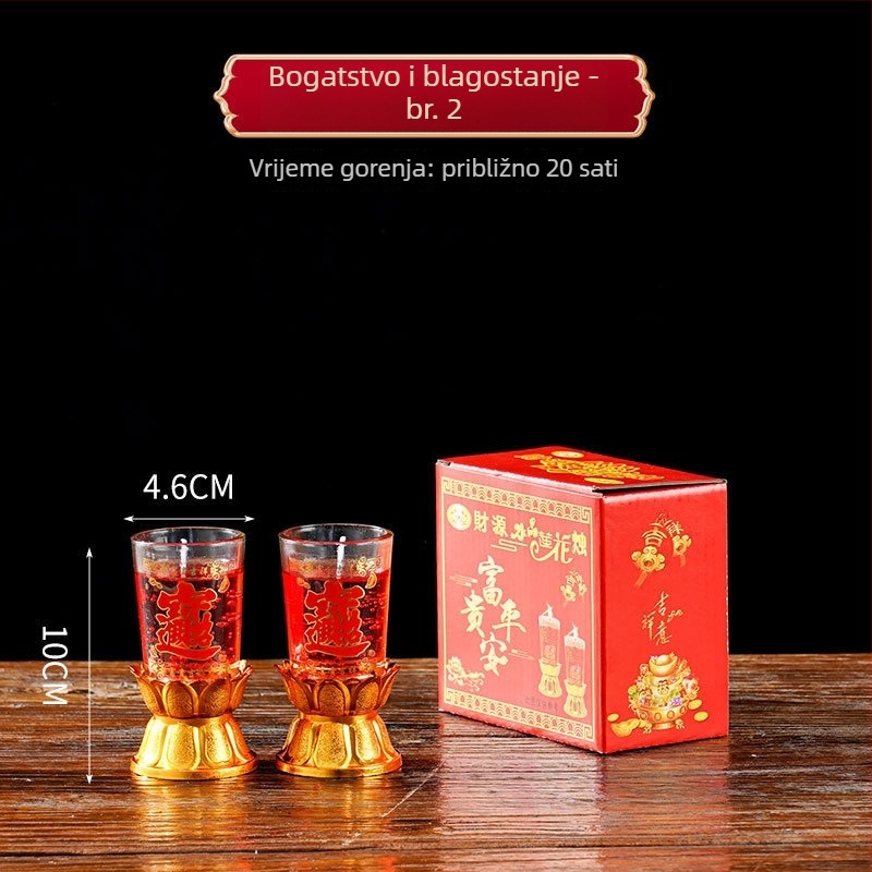 Domaće svijeće za Buda, kristalne svijeće, otporne na vjetar novogodišnje svijeće, masne lampe, svijeće u staklenim čašama, svečani miris Mai Taibao