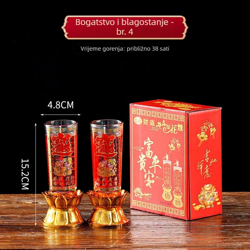 Domaće svijeće za Buda, kristalne svijeće, otporne na vjetar novogodišnje svijeće, masne lampe, svijeće u staklenim čašama, svečani miris Mai Taibao