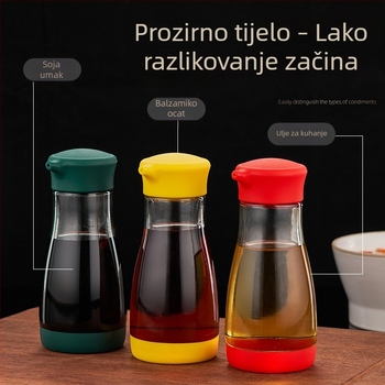 Staklena boca za ulje s doziranjem, otporna na curenje, kuhinjska boca za začine (sojin umak i ocat).