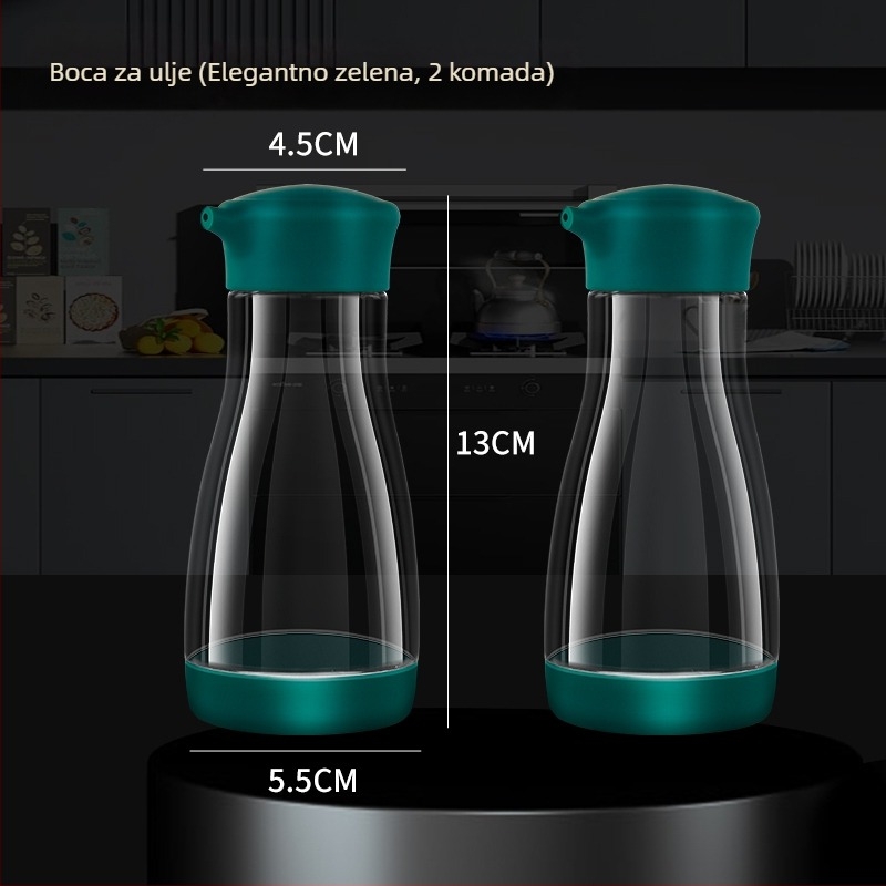 Staklena boca za ulje s doziranjem, otporna na curenje, kuhinjska boca za začine (sojin umak i ocat).