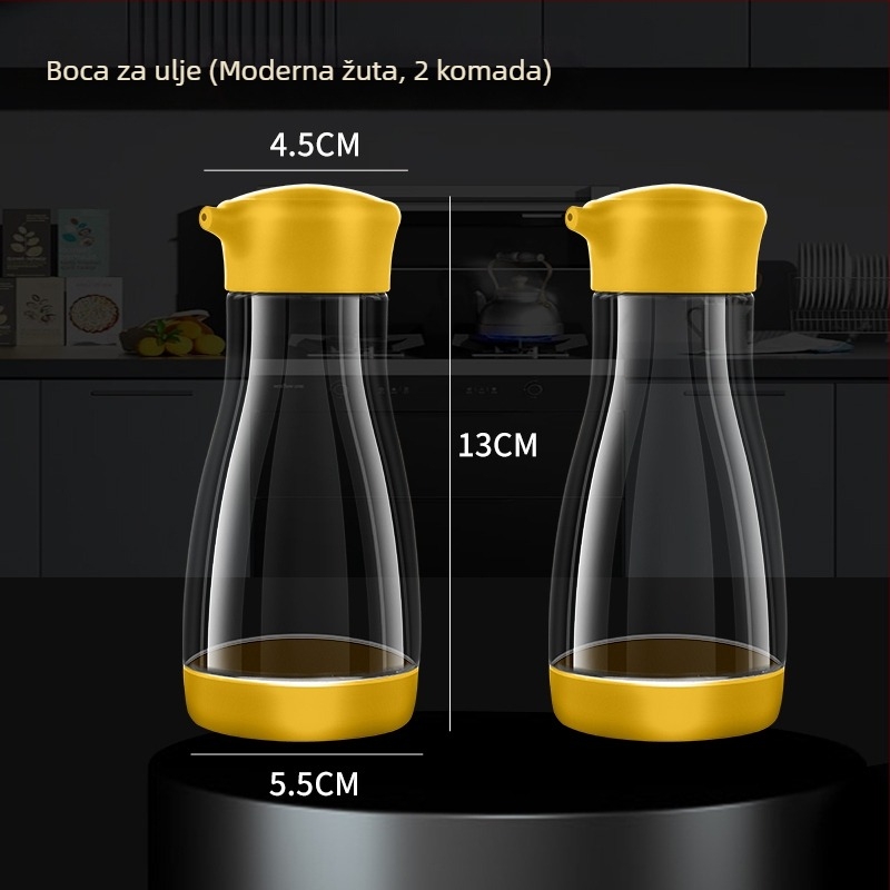Staklena boca za ulje s doziranjem, otporna na curenje, kuhinjska boca za začine (sojin umak i ocat).