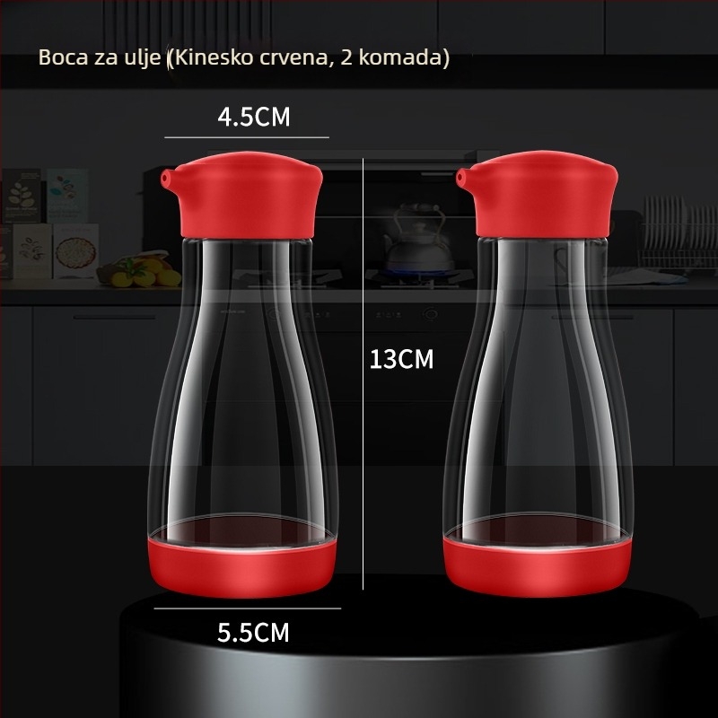 Staklena boca za ulje s doziranjem, otporna na curenje, kuhinjska boca za začine (sojin umak i ocat).