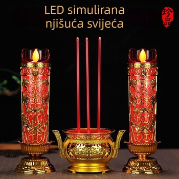 LED električna svijeća s ljuljačkom funkcijom za štovanje Bude i Boga bogatstva