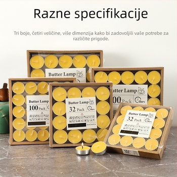 Bezdimna i bez mirisa svijeća-lampa za grijanje čaja kod kuće, 4 sata, mala kružna mirisna svijeća za catering i hotele