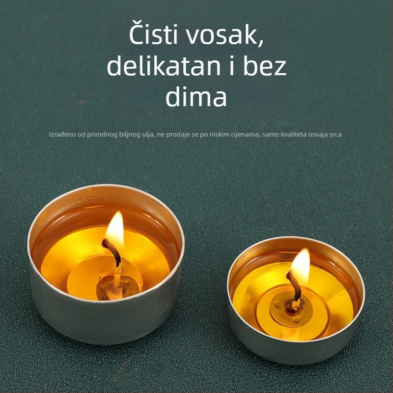 Bezdimna i bez mirisa svijeća-lampa za grijanje čaja kod kuće, 4 sata, mala kružna mirisna svijeća za catering i hotele
