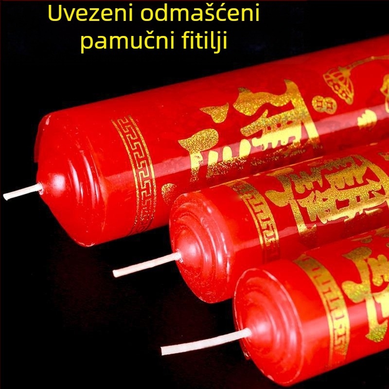 Velike crvene kućne svijeće za nužno osvjetljenje, prevenciju katastrofa i proslave Kineske Nove Godine