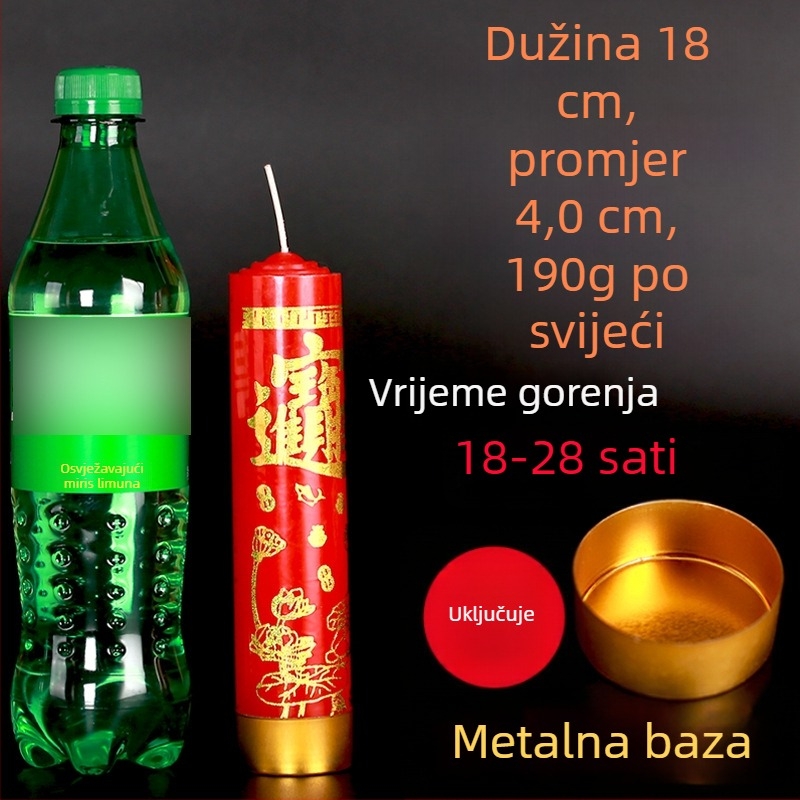 Velike crvene kućne svijeće za nužno osvjetljenje, prevenciju katastrofa i proslave Kineske Nove Godine