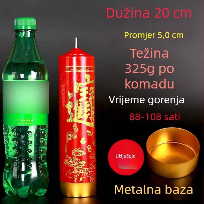 Velike crvene kućne svijeće za nužno osvjetljenje, prevenciju katastrofa i proslave Kineske Nove Godine