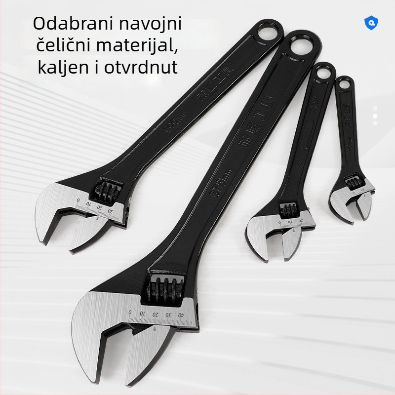 Huahong Ručni podesivi ključ s velikim otvorom, 8/10/12 inča, višenamjenski kupaonski ključ