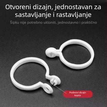 Set zavjesnih prstena: debeli tiši prsten, visići prsten, prsten rimske šipke, vučni prsten, kuka za zavjese