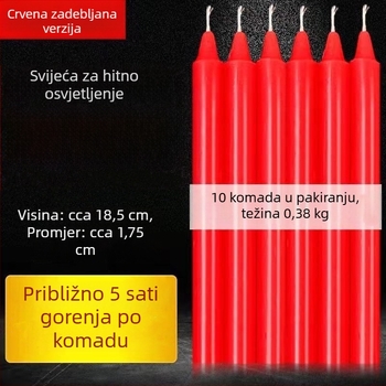 Parafinska kućna svijeća za nestanak struje, bezdimna, nužno osvjetljenje za štovanje Bude i blagdane