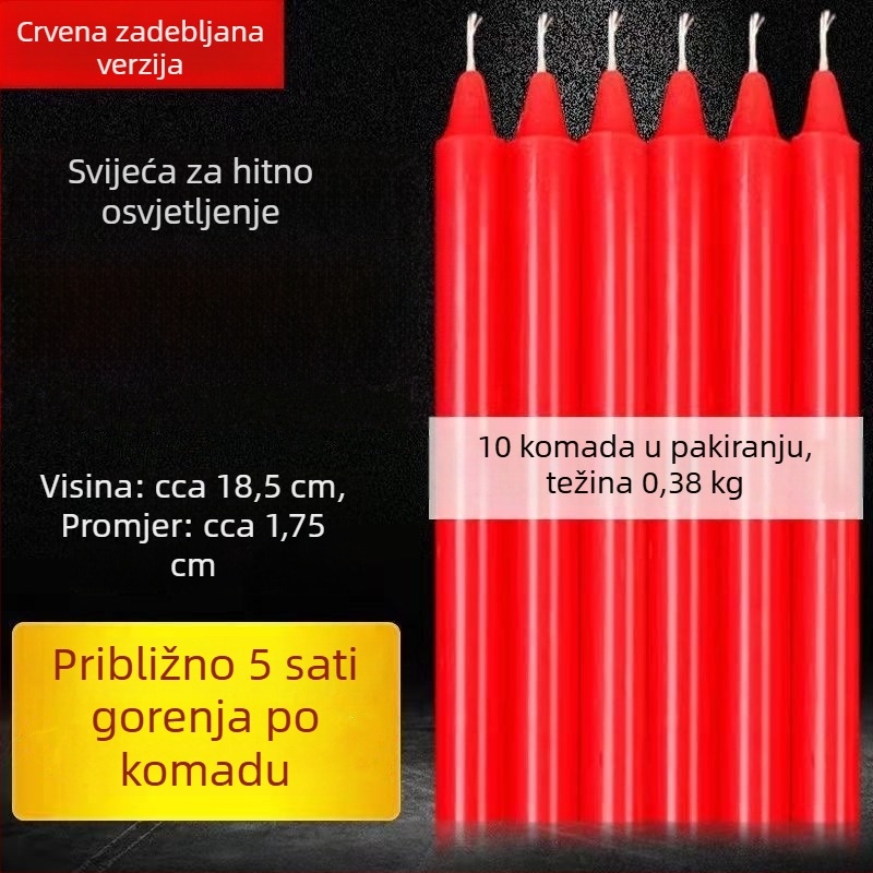 Parafinska kućna svijeća za nestanak struje, bezdimna, nužno osvjetljenje za štovanje Bude i blagdane