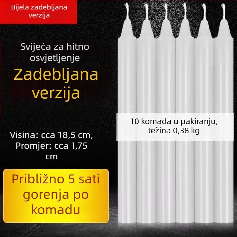 Parafinska kućna svijeća za nestanak struje, bezdimna, nužno osvjetljenje za štovanje Bude i blagdane