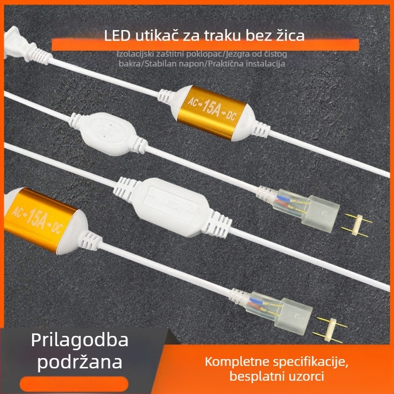LED trak 220V, dvopinski utikač, visokou snage upravljač i ispravljač, kabelski priključak, duljina 100 m